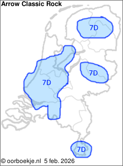 in de Randstad, Midden-Brabant, rondom Smilde, rondom Markelo en in het zuiden van Limburg op kanaal 7D