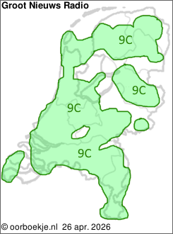 in heel Nederland op kanaal 9C