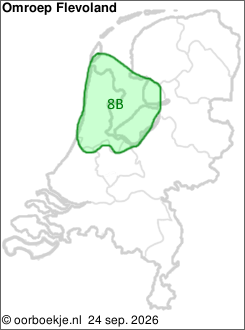 in Noord-Holland en Flevoland op kanaal 8B